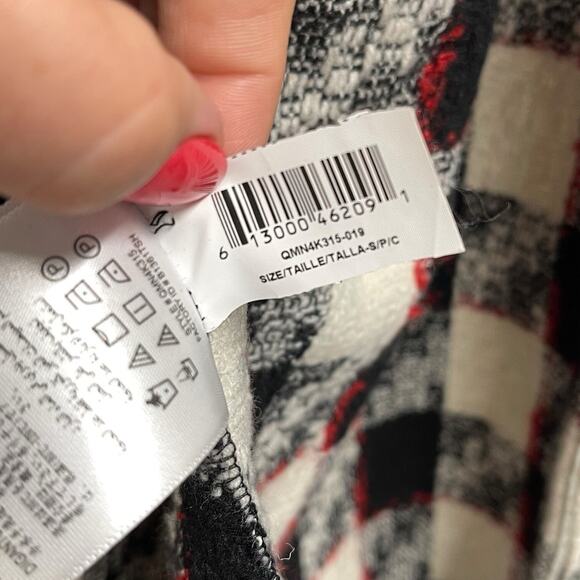 BCBGeneration Black White Red Longline Vest Small Sleeveless Jacket - Picture 8 of 9